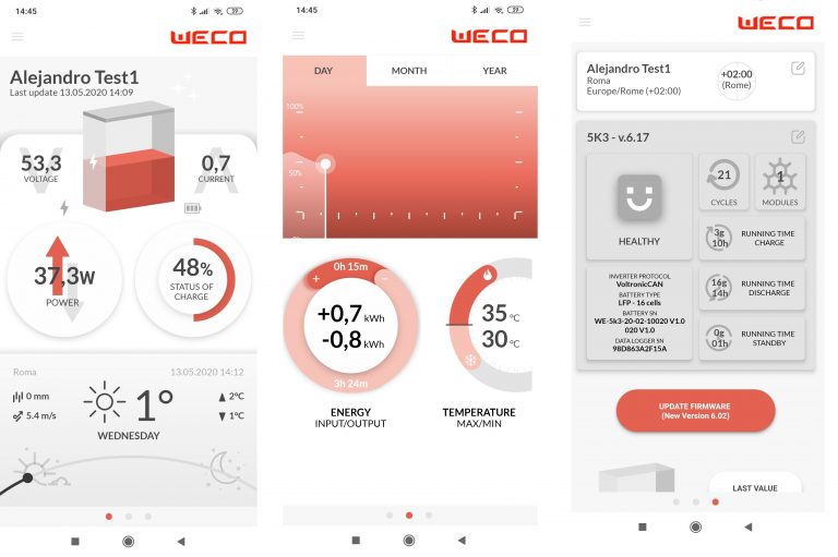 bateria litio weco - app weco